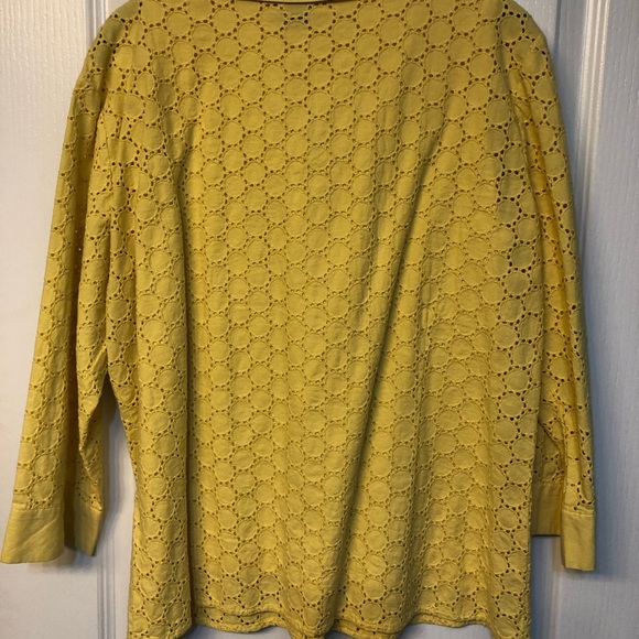 Birch Hill sz XL 2pc mustard yellow eyelet shirt with matching tank - Picture 2 of 2